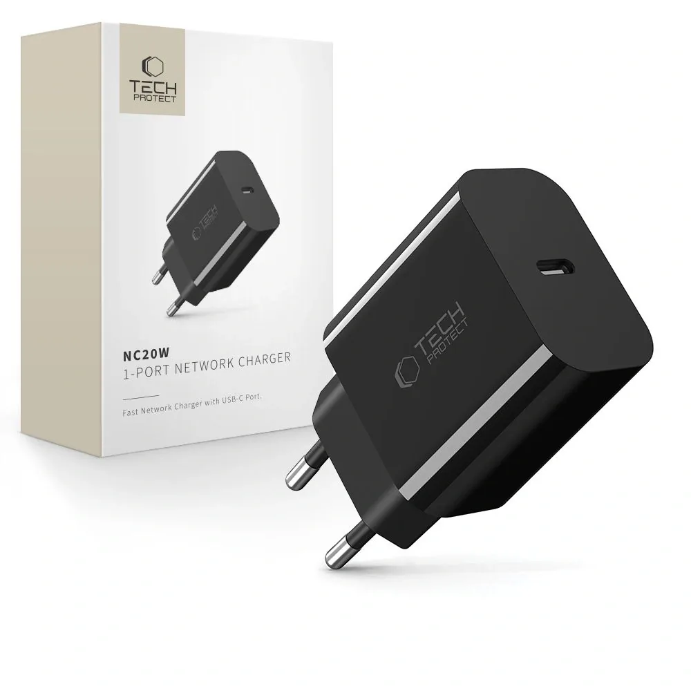 Síťová nabíječka Tech-Protect NC20W USB-C Network Charger PD 20W Black