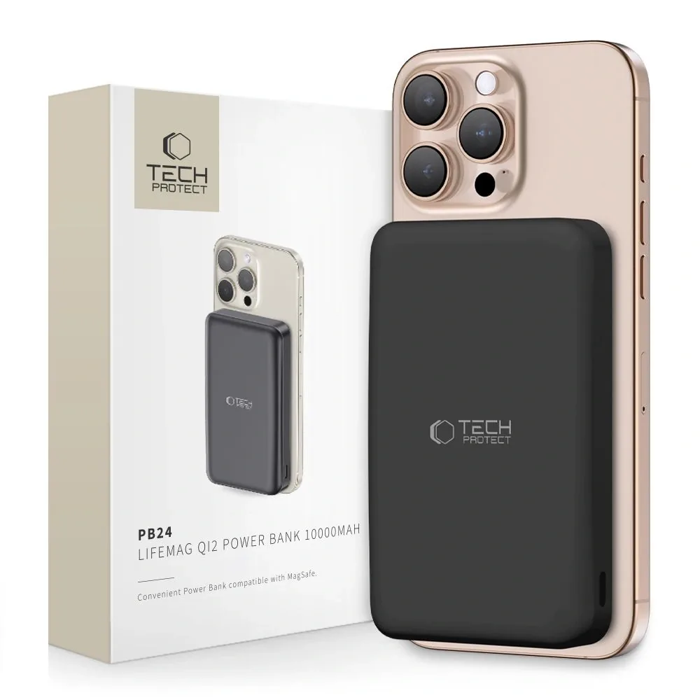 Tech-Protect PB24 LifeMag Qi2 MagSafe Power Bank 10000mah Black