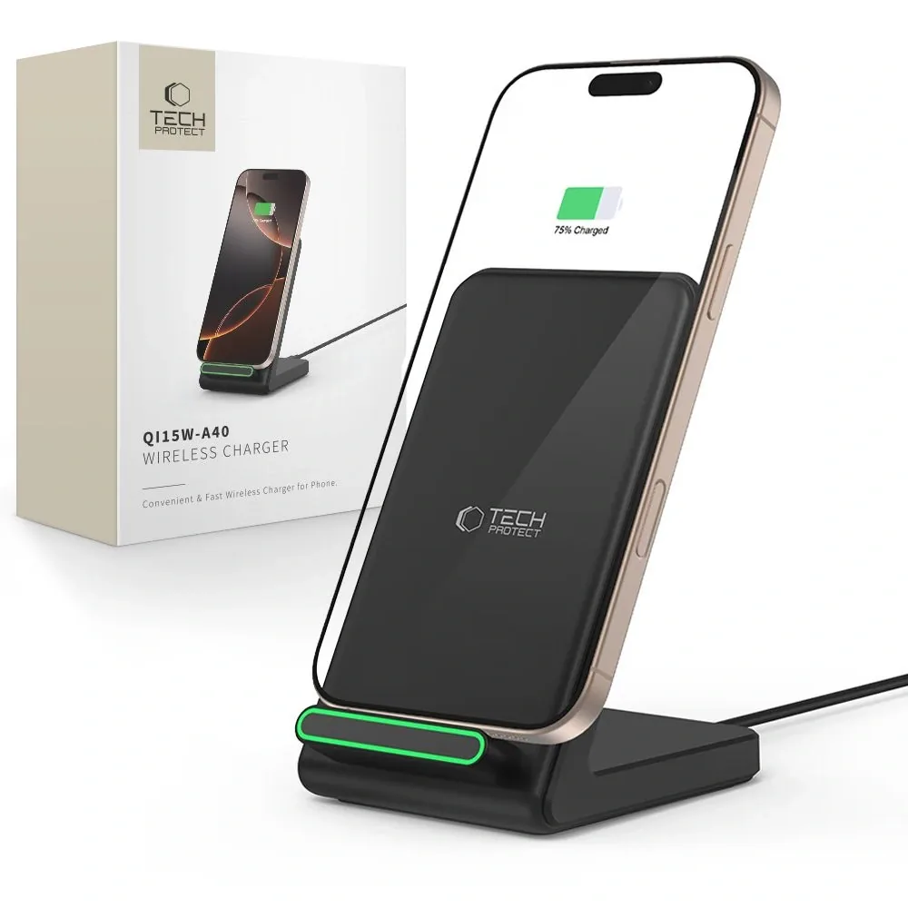 Bezdrátová nabíječka Tech-Protect QI15W-A40 Wireless Charger Black