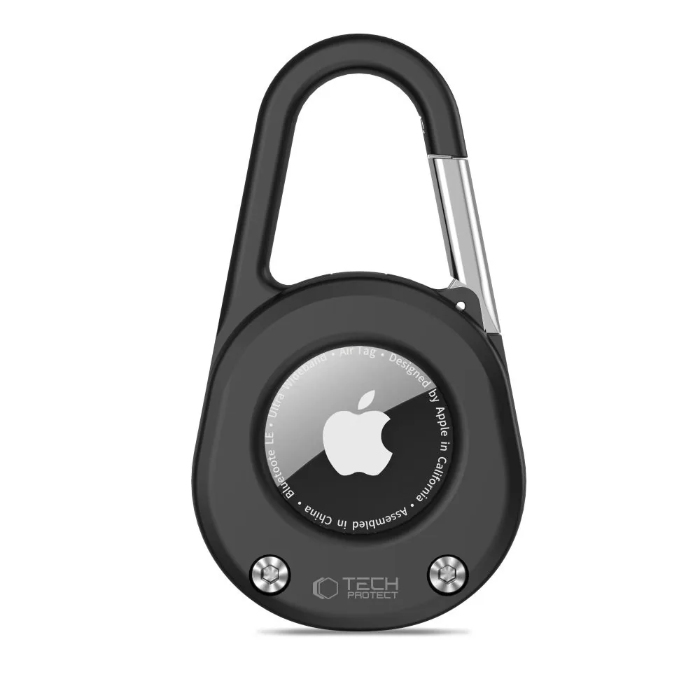 Kryt Tech-Protect Slidelock Carabiner Keychain Apple AirTag 1 / 2 Black
