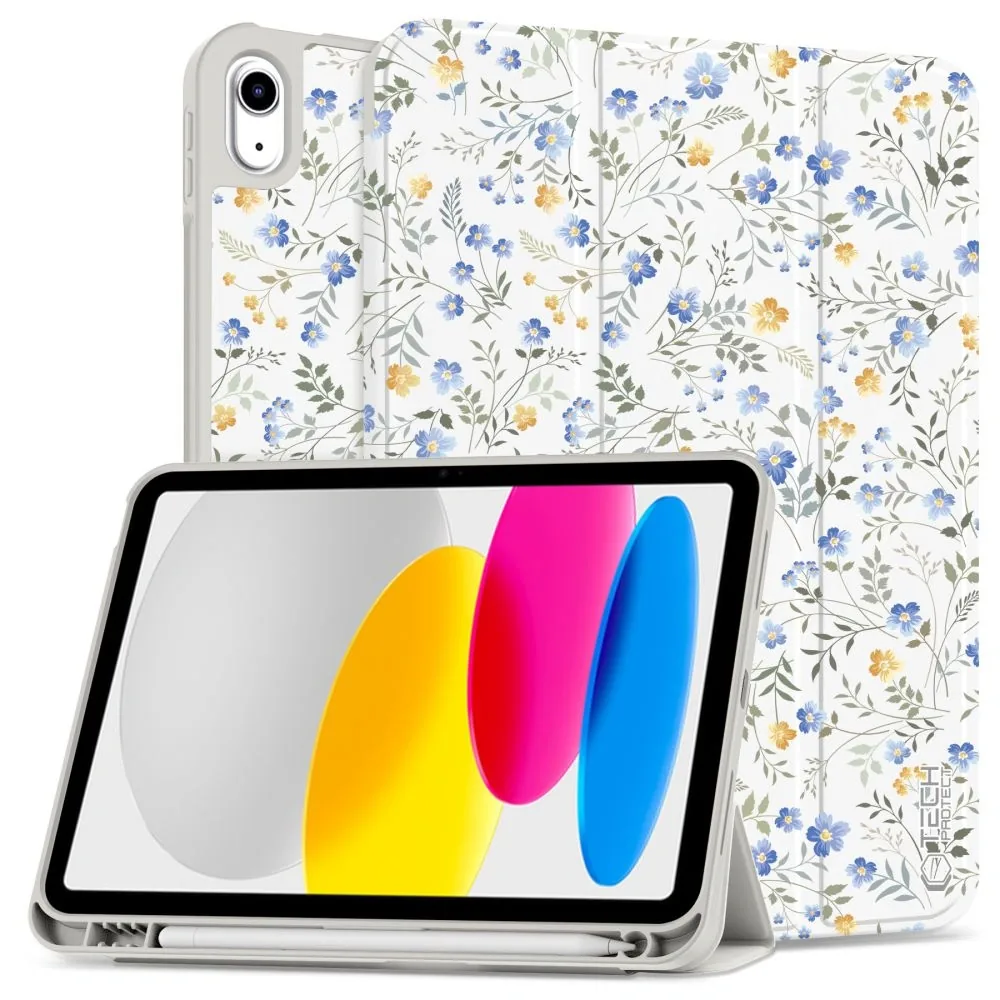 Kryt Tech-Protect SmartCase Pen Case for Apple iPad 10.9" 2022 / 11" 2025 Spring Flowers