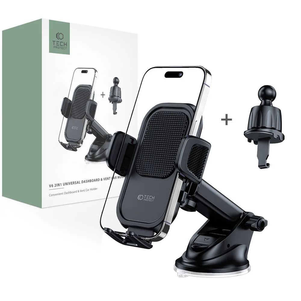 Držák do auta Tech-Protect V6 Universal Dashboard & Vent, Black