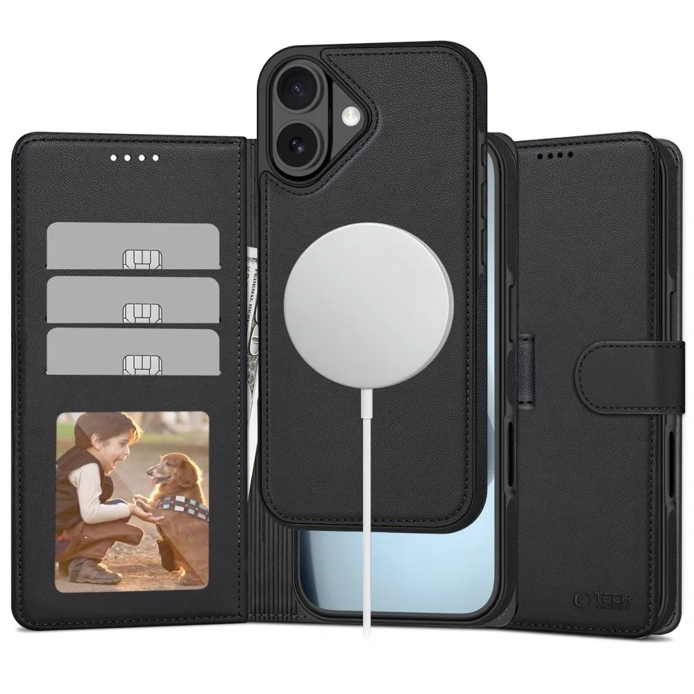 Knížkové pouzdro Tech-protect Wallet MagSafe Apple iPhone 17 Matte Black