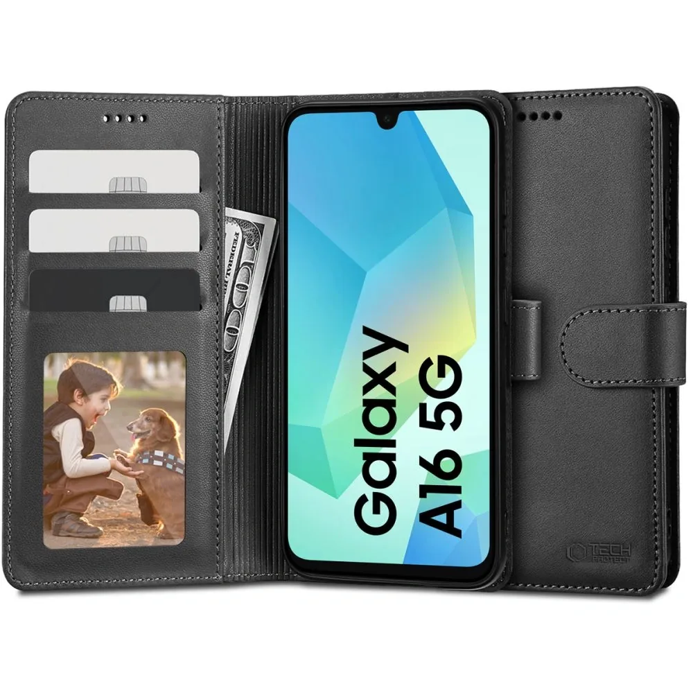 Knížkové pouzdro Tech-Protect Wallet Samsung Galaxy A16 4G / 5G Black
