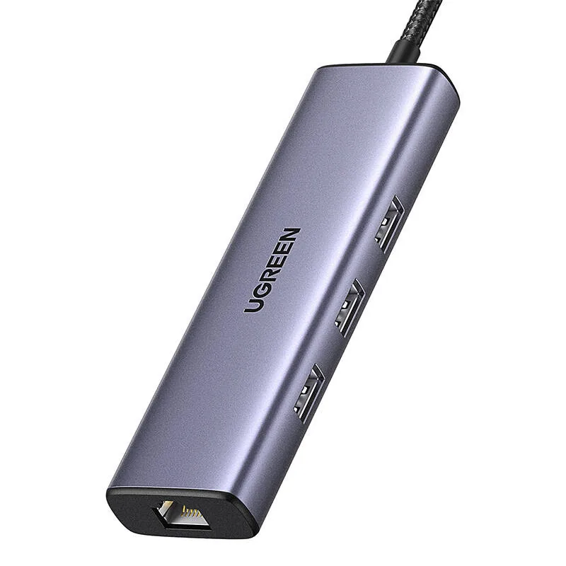 Adaptér UGREEN CM512 USB-C / 3x USB A 3.0, HDMI, RJ45, PD