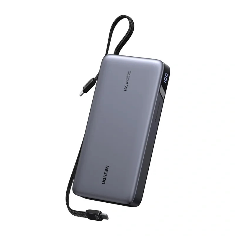 Ugreen PB552 Powerbank 25000mAh 165W USB-A, USB-C + built-in cable (gray)