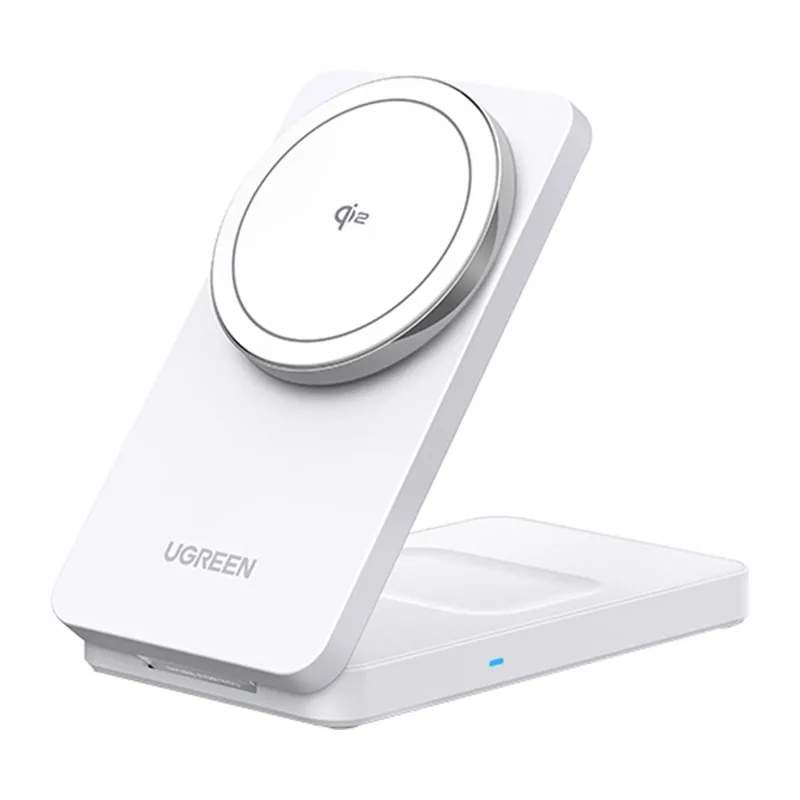Bezdrátová nabíječka UGREEN W706 MagSafe 15W 2-in-1 Wireless Magnetic Charger (White)