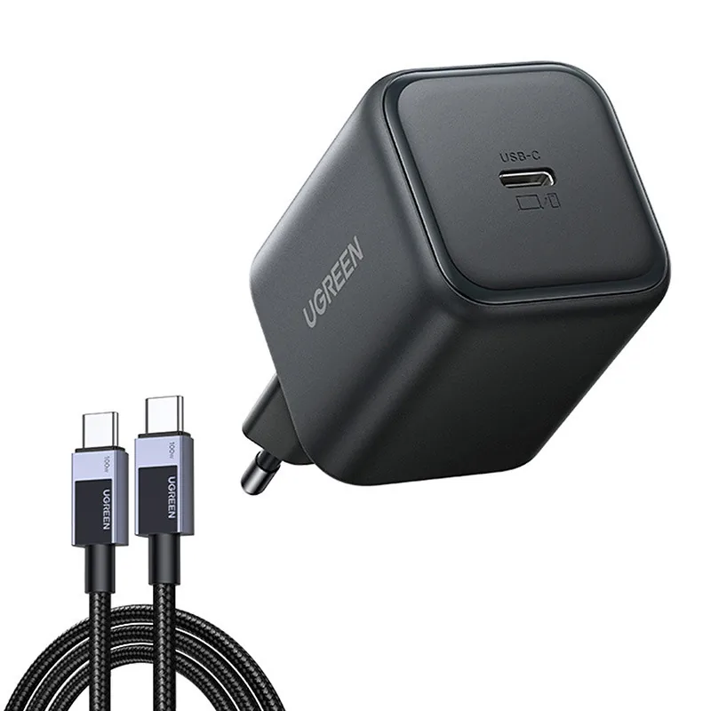 Síťová nabíječka UGREEN X524 , 45W USB-C GaN (black) + 1m cable