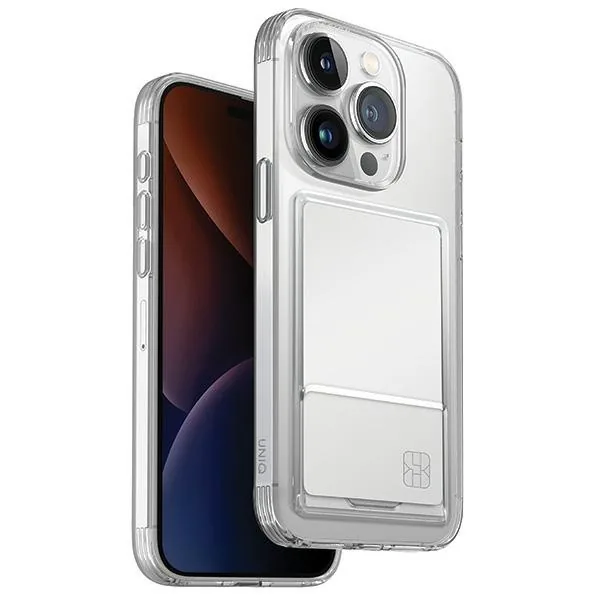 Kryt UNIQ Air Fender ID Apple iPhone 15 Pro Cardslot nude transparent