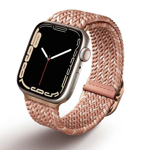 Kryt UNIQ Aspen strap Apple Watch 4/5/6/7/SE/8/9/10 40/41/42mm Braided DE pink/citrus pink