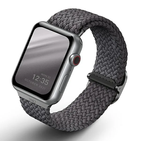 Kryt UNIQ Aspen strap Apple Watch 4/5/6/7/SE/8/9/10 40/41/42mm Braided gray/granite grey