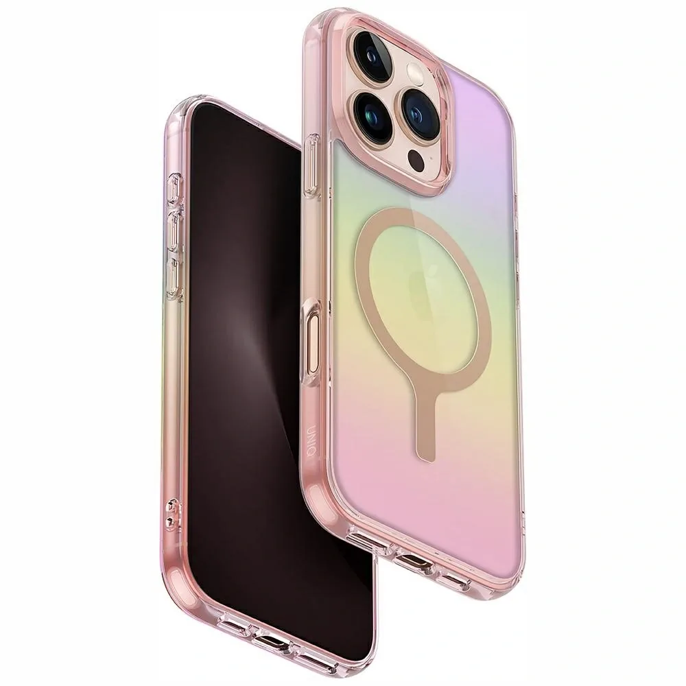 Kryt UNIQ Iridescia Apple iPhone 16 Pro Magclick Charging pink prism