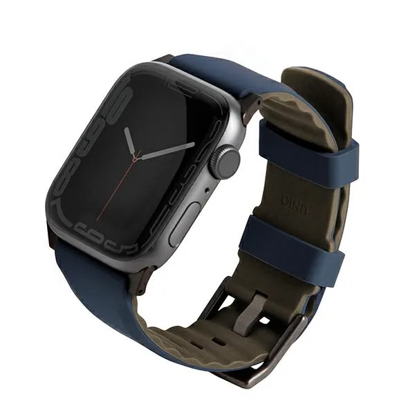 Kryt UNIQ Linus strap Apple Watch 4/5/6/7/SE/8/9/Ultra 44/45/49mm Airosoft Silicone blue/nautical blue