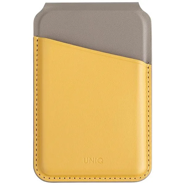 Knížkové pouzdro UNIQ Lyden DS RFID magnetic wallet with stand function canary yellow-flint grey