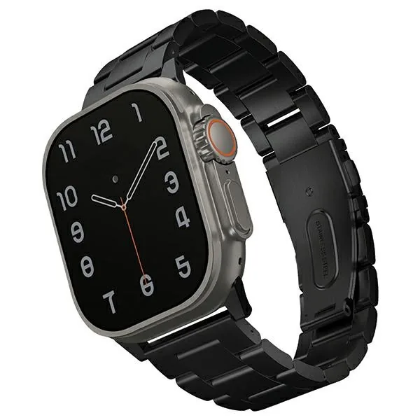 Kryt UNIQ Osta strap Apple Watch 4/5/6/7/SE/8/9/Ultra 44/45/49mm Stainless Steel black/midnight black
