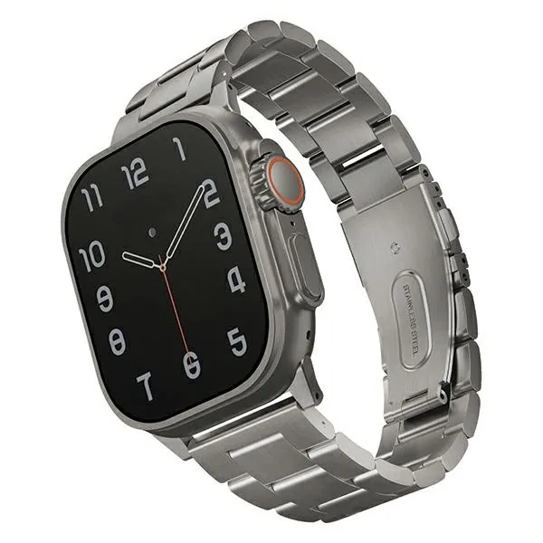 Kryt UNIQ Osta strap Apple Watch 4/5/6/7/SE/8/9/Ultra 44/45/49mm Stainless Steel silver/titanium silver