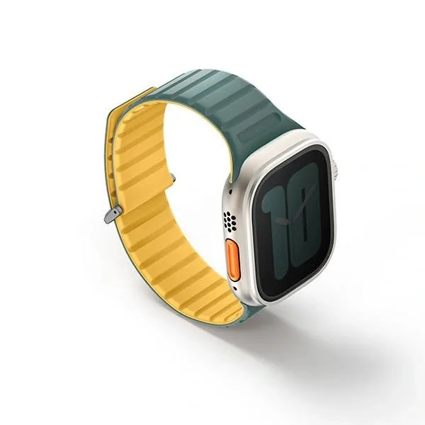 UNIQ Revix Evo Apple Watch Series1/2/3/4/5/6/7/8/9/SE/SE2/Ultra/Ultra2 42/44/45/49mm Reversible Magnetic viridian green-burnt yellow