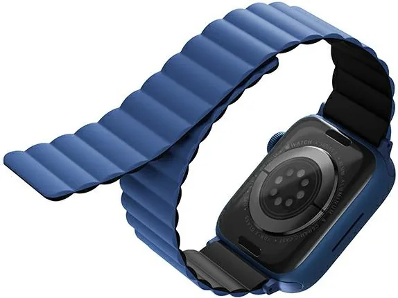 Kryt UNIQ Revix strap Apple Watch 4/5/6/7/SE/8/9/Ultra 44/45/49mm Reversible Magnetic black-blue