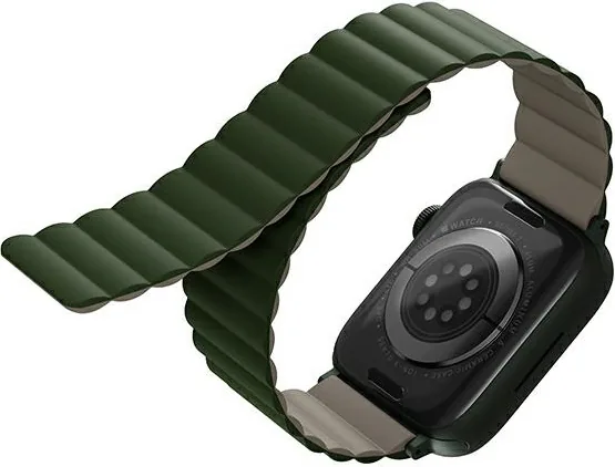Kryt UNIQ Revix strap Apple Watch 4/5/6/7/SE/8/9/Ultra 44/45/49mm Reversible Magnetic green-taupe/dark gray
