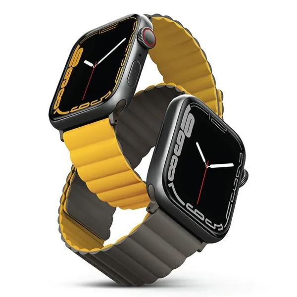 Kryt UNIQ Revix strap Apple Watch 4/5/6/7/SE/8/9/Ultra 44/45/49mm Reversible Magnetic mustard-khaki/mustard-khaki
