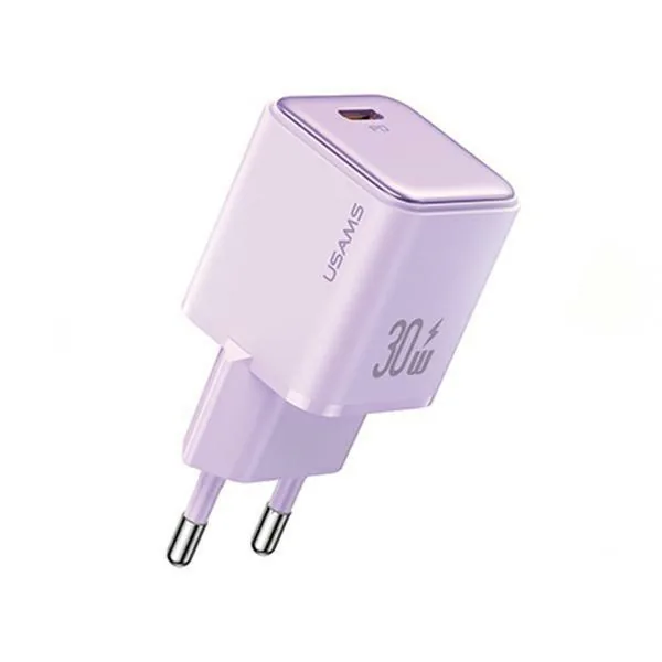Síťová nabíječka USAMS CC186TC03  1xUSB-C 30W PD Fast Charging X-ron Series purple
