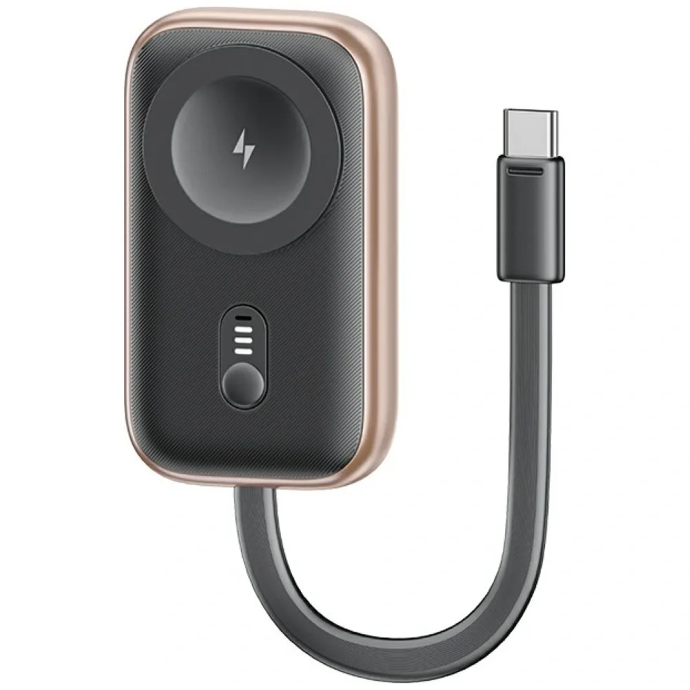 USAMS CD245 2-in-1 Wireless Charger for Apple Watch with 1200mAh Power Bank + USB-C Cable Tarnish