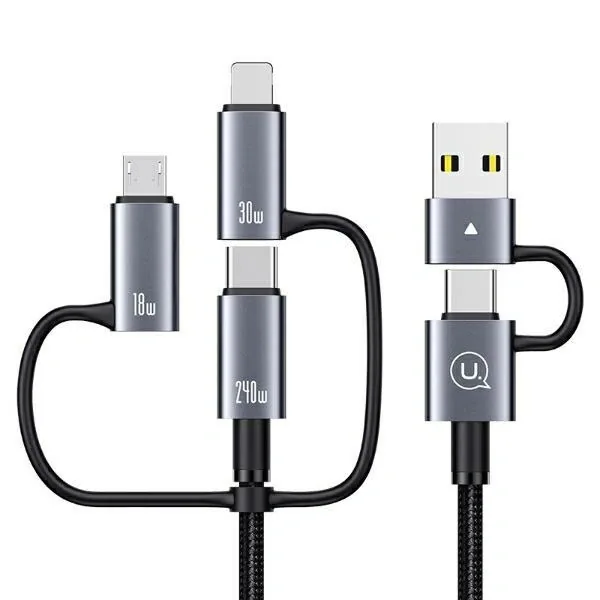 USAMS Data Cable 6in1 Digital Display Aluminium Alloy Fast Charging 240W 1.2m