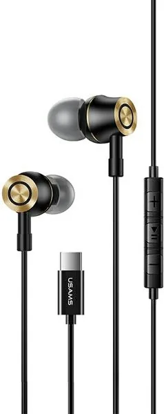 Sluchátka USAMS  stereo EP-43 metal USB-C black HSEP4301