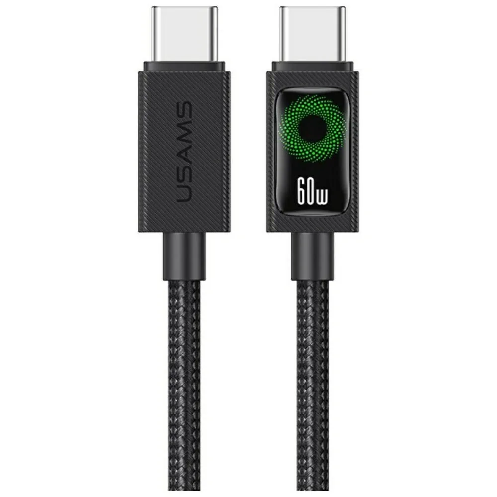 USAMS U92 60W USB-C / USB-C Cable 1.2m Black