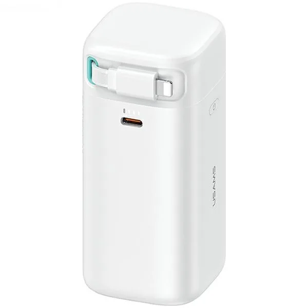 USAMS US-CD217 powerbank 18000mAh PD 45W Fast Charge XMF Series + Lightning cable white