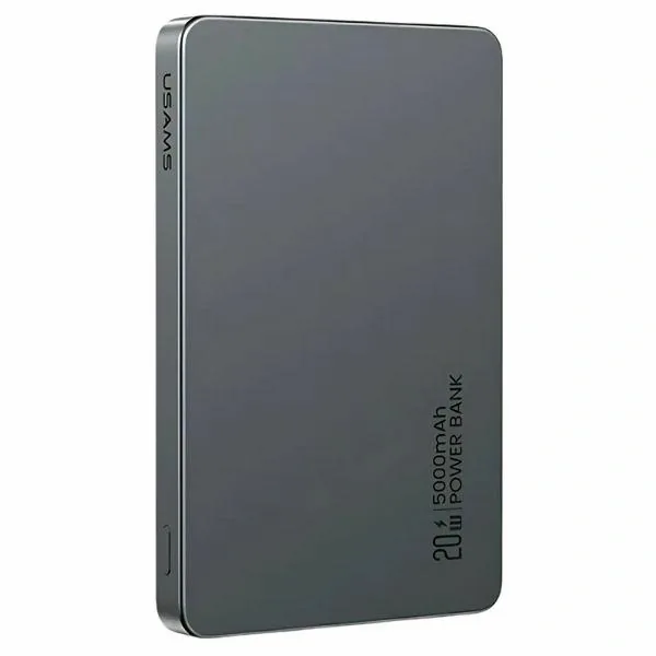 USAMS US-CD231 Power bank with wireless charging 5000mAh 20W PD Fast Charge gray/tarnish