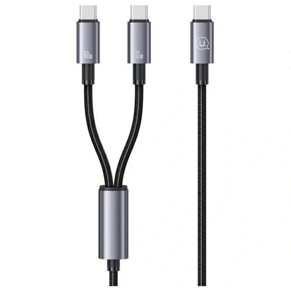 USAMS USB-C / 2xUSB-C cable 72W 1.2m Aluminum Alloy Data Cable Sufeng Series