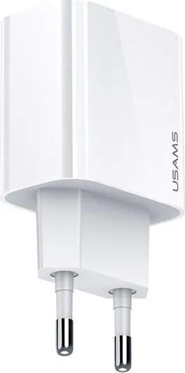 Síťová nabíječka USAMS  1xUSB-C T34 20W 5V-3A PD3.0 Fast Charging white CC118TC01 (US-CC118)