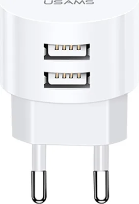 Síťová nabíječka USAMS 2xUSB T20 2,1A round white Fast Charging CC80TC01 (US-CC080)