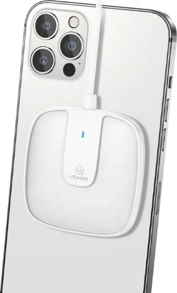 Bezdrátová nabíječka USAMS Wireless Charger US-CD153 magnetic 15W Apple iPhone 12 series white CD153DZ02