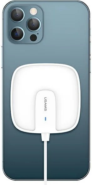 Bezdrátová nabíječka USAMS Wireless Charger US-CD159 magnetic W1 15W Extra-thin Apple iPhone 12 series white CD159DZ02