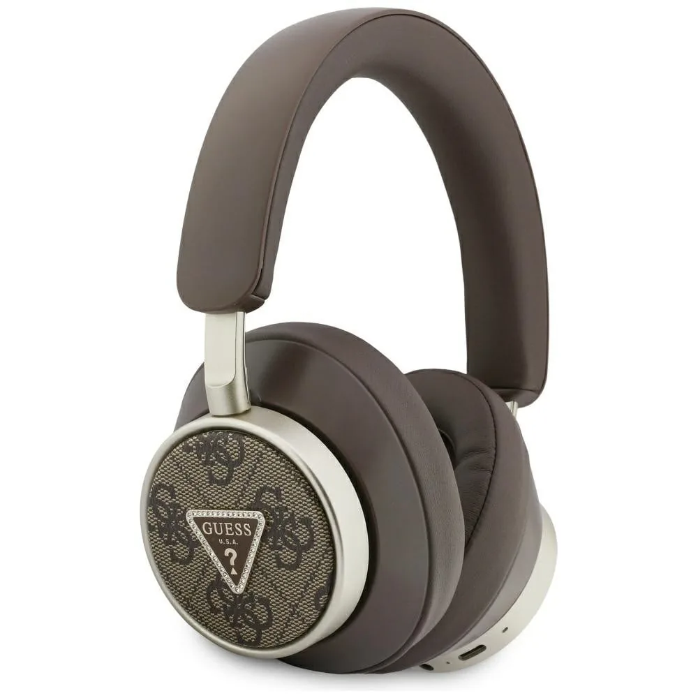 Kryt Wireless over-ear headphones Guess 4G Triangle Logo ENC brown