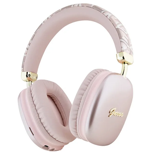 Kryt Wireless over-ear headphones Guess GUBHK1GCTCSP Gcube Metallic Script Logo pink