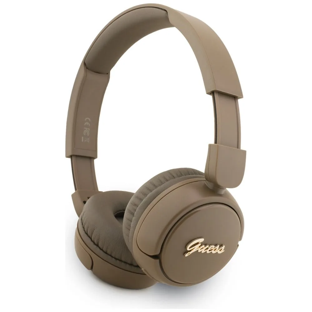 Kryt Wireless over-ear headphones Guess Metal Logo Script brown