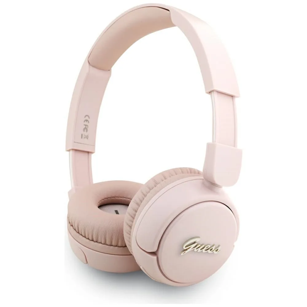 Kryt Wireless over-ear headphones Guess Metal Logo Script pink