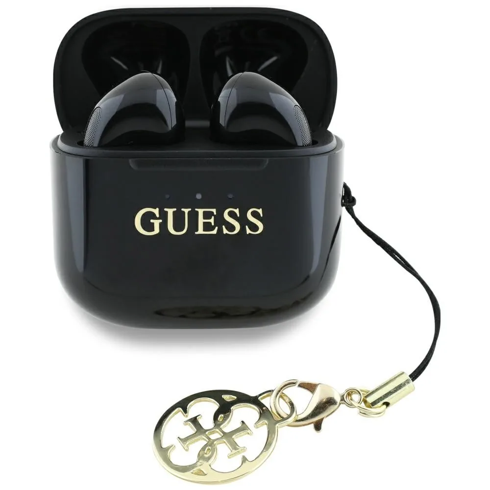Kryt Wireless TWS in-ear headphones Guess Glossy Effect Printed Classic Logo & Charm black