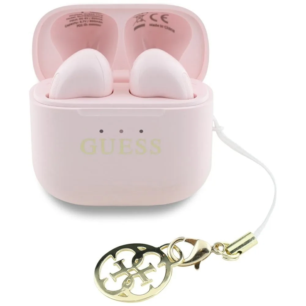 Kryt Wireless TWS in-ear headphones Guess Glossy Effect Printed Classic Logo & Charm pink