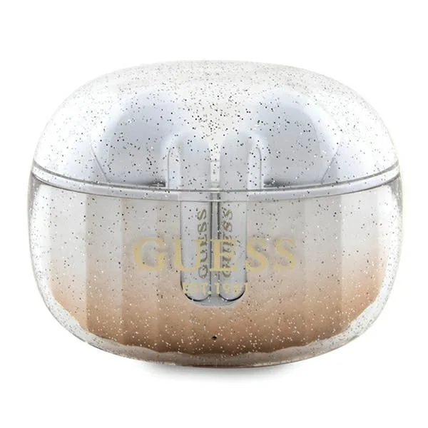 Sluchátka Wireless TWS in-ear Guess GUTWSHDGKEED + docking station Glitter Gradient gold