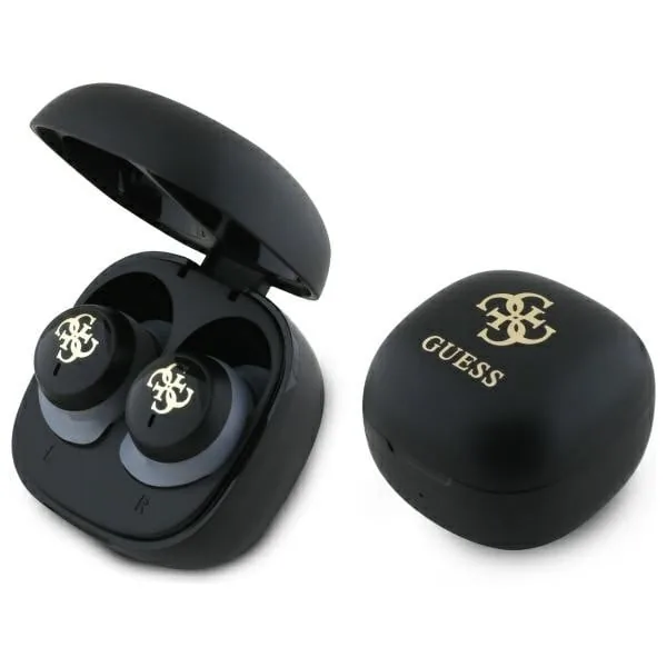 Sluchátka Wireless TWS in-ear Guess GUTWSJ144ESK + docking station Iridescent 4G Printed Logo black