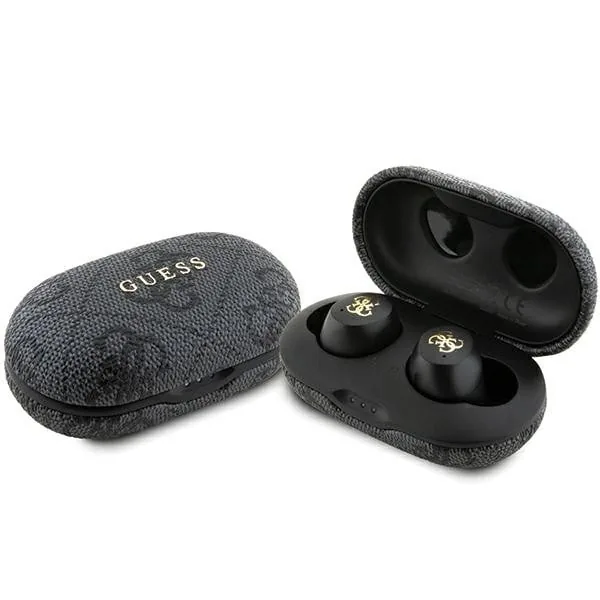 Sluchátka Wireless TWS in-ear Guess GUTWSP4EGK + docking station ENC 4G Metal black