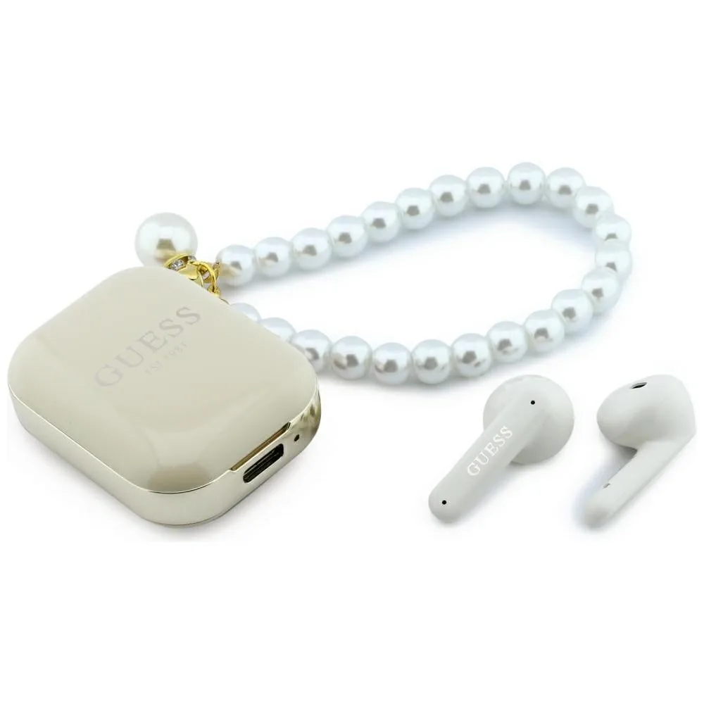 Kryt Wireless TWS in-ear headphones Guess Pearl Strap beige