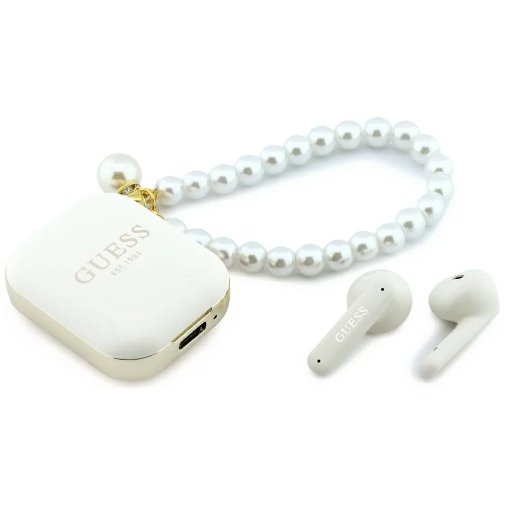 Kryt Wireless TWS in-ear headphones Guess Pearl Strap white